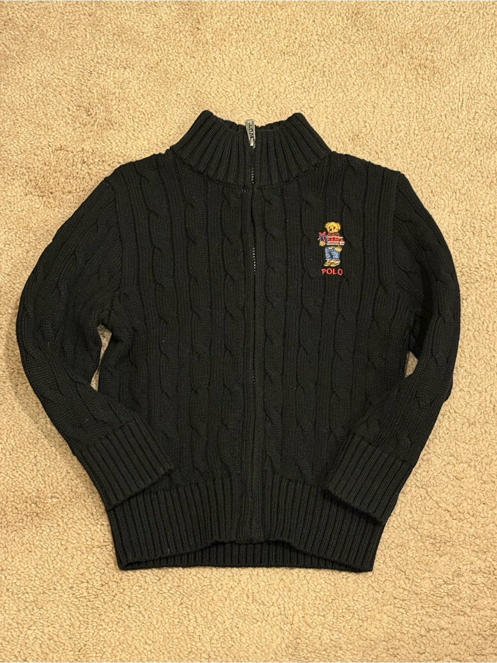 Polo Ralph Lauren - Toddler Boy Knitted Zip Up Sweater - Size 3